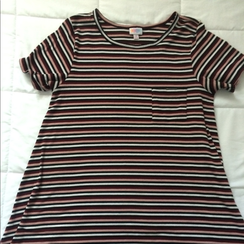LulaRoe loose fitting striped t-shirt dress